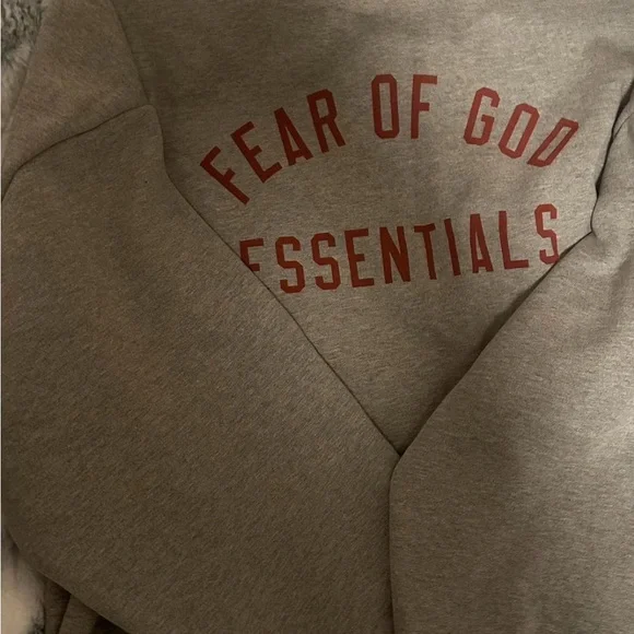 Essentials Gray & Red Sweater